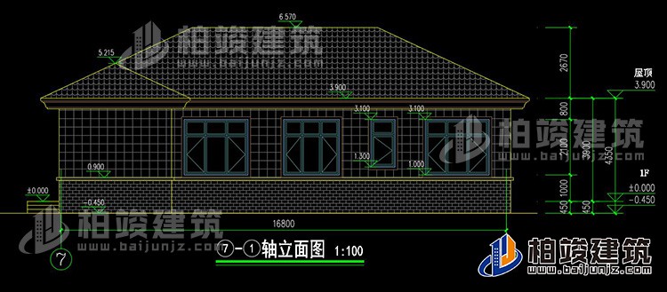 背立面图