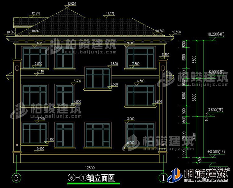 背立面图